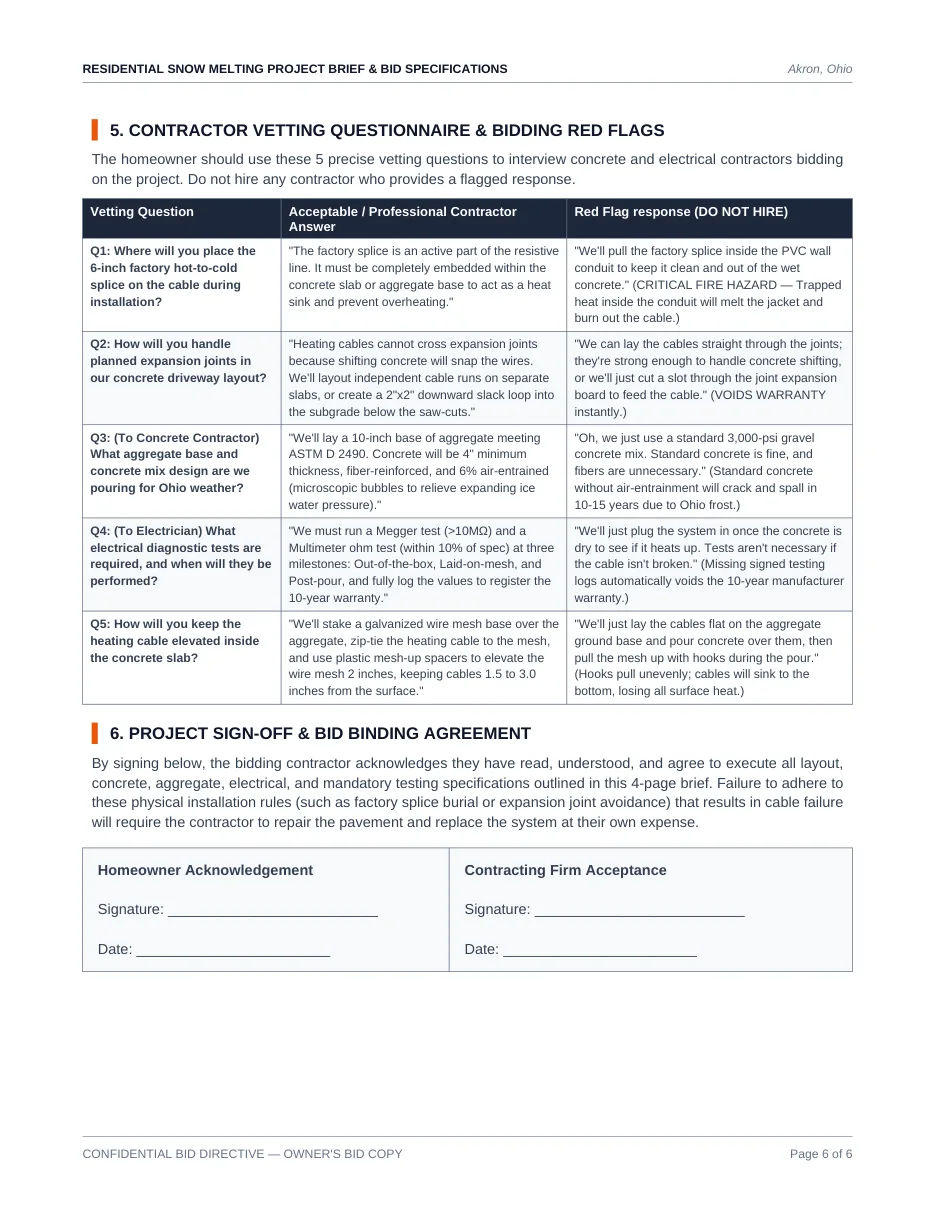 Heated driveway contractor brief Akron — slide 6